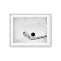 Picture of Ice Hockey stick and puck _GroupedProduct_Rectangle_Landscape_Mini_ _GroupedProduct_Rectangle_Landscape_Framed_Matted_