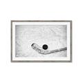 Picture of Ice Hockey stick and puck _GroupedProduct_Rectangle_Landscape_Mini_ _GroupedProduct_Rectangle_Landscape_Framed_Matted_