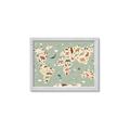 Picture of Animal Map _GroupedProduct_Rectangle_Landscape_Framed_Matted_
