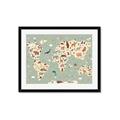 Picture of Animal Map _GroupedProduct_Rectangle_Landscape_Framed_Matted_