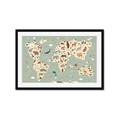 Picture of Animal Map _GroupedProduct_Rectangle_Landscape_Framed_Matted_