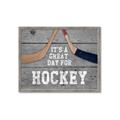 Picture of Great Day for Hockey on Wood _GroupedProduct_Rectangle_Landscape_Mini_ _GroupedProduct_Rectangle_Landscape_Framed_Matted_