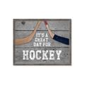 Picture of Great Day for Hockey on Wood _GroupedProduct_Rectangle_Landscape_Mini_ _GroupedProduct_Rectangle_Landscape_Framed_Matted_