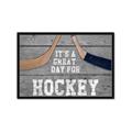 Picture of Great Day for Hockey on Wood _GroupedProduct_Rectangle_Landscape_Mini_ _GroupedProduct_Rectangle_Landscape_Framed_Matted_
