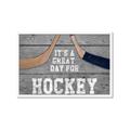 Picture of Great Day for Hockey on Wood _GroupedProduct_Rectangle_Landscape_Mini_ _GroupedProduct_Rectangle_Landscape_Framed_Matted_