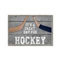 Picture of Great Day for Hockey on Wood _GroupedProduct_Rectangle_Landscape_Mini_ _GroupedProduct_Rectangle_Landscape_Framed_Matted_