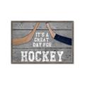 Picture of Great Day for Hockey on Wood _GroupedProduct_Rectangle_Landscape_Mini_ _GroupedProduct_Rectangle_Landscape_Framed_Matted_