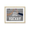 Picture of Great Day for Hockey on Wood _GroupedProduct_Rectangle_Landscape_Mini_ _GroupedProduct_Rectangle_Landscape_Framed_Matted_