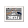 Picture of Great Day for Hockey on Wood _GroupedProduct_Rectangle_Landscape_Mini_ _GroupedProduct_Rectangle_Landscape_Framed_Matted_