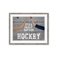Picture of Great Day for Hockey on Wood _GroupedProduct_Rectangle_Landscape_Mini_ _GroupedProduct_Rectangle_Landscape_Framed_Matted_