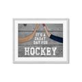 Picture of Great Day for Hockey on Wood _GroupedProduct_Rectangle_Landscape_Mini_ _GroupedProduct_Rectangle_Landscape_Framed_Matted_