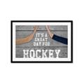 Picture of Great Day for Hockey on Wood _GroupedProduct_Rectangle_Landscape_Mini_ _GroupedProduct_Rectangle_Landscape_Framed_Matted_