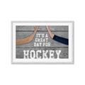 Picture of Great Day for Hockey on Wood _GroupedProduct_Rectangle_Landscape_Mini_ _GroupedProduct_Rectangle_Landscape_Framed_Matted_