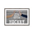 Picture of Great Day for Hockey on Wood _GroupedProduct_Rectangle_Landscape_Mini_ _GroupedProduct_Rectangle_Landscape_Framed_Matted_