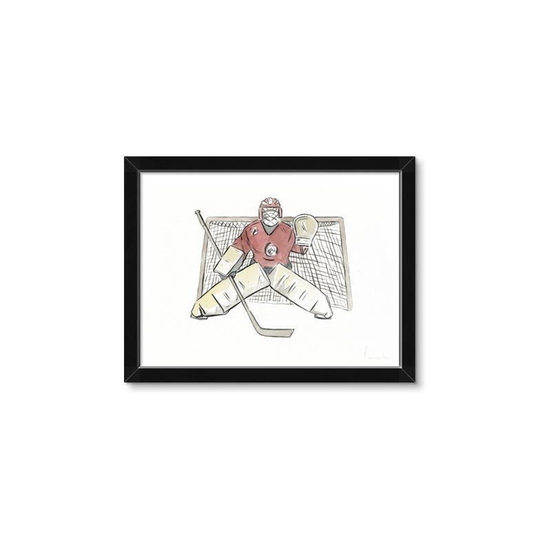 Picture of Goalie in Net _GroupedProduct_Rectangle_Landscape_Mini_ _GroupedProduct_Rectangle_Landscape_Framed_Matted_