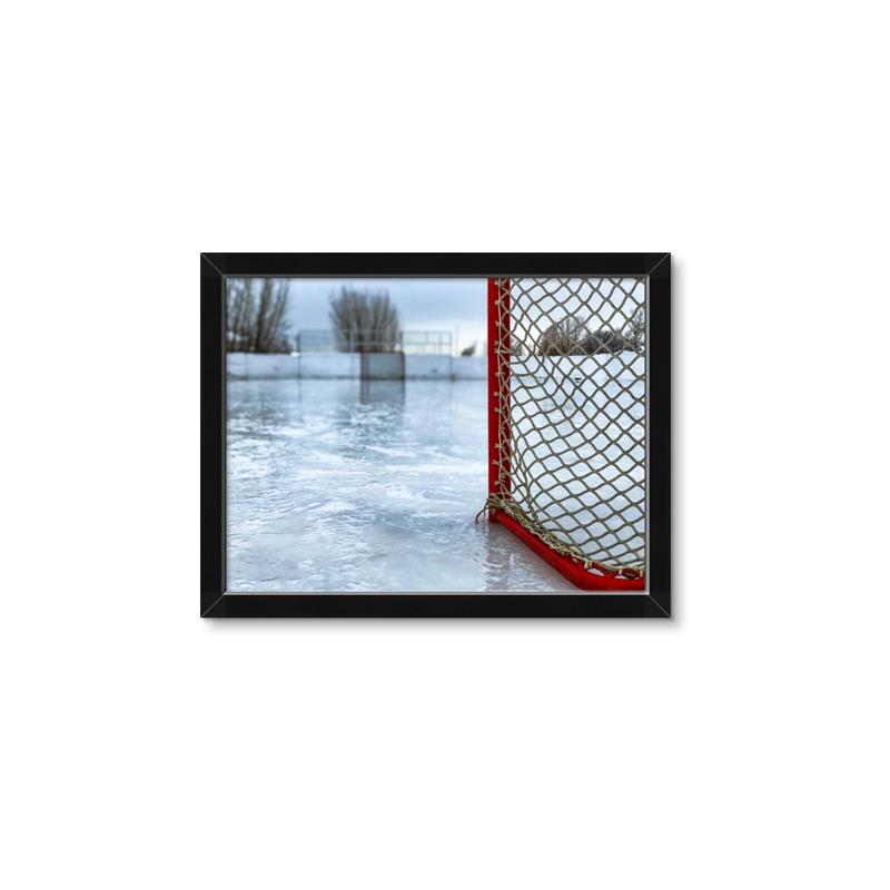 Picture of Red and White Hockey Goal _GroupedProduct_Rectangle_Landscape_Mini_ _GroupedProduct_Rectangle_Landscape_Framed_Matted_