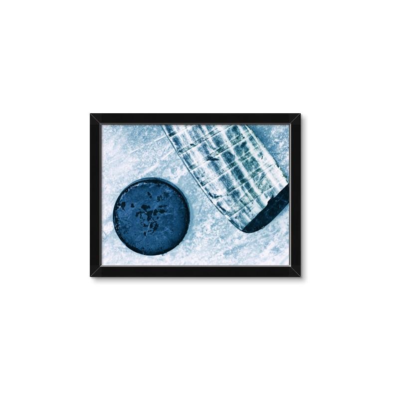 Picture of Hockey Stick and Puck _GroupedProduct_Rectangle_Landscape_Mini_ _GroupedProduct_Rectangle_Landscape_Framed_Matted_