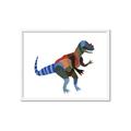 Picture of colourful T-rex _GroupedProduct_Rectangle_Landscape_Mini_ _GroupedProduct_Rectangle_Landscape_Framed_Matted_