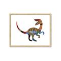 Picture of Colourful velociraptor  _GroupedProduct_Rectangle_Landscape_Mini_ _GroupedProduct_Rectangle_Landscape_Framed_Matted_