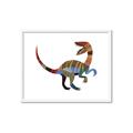 Picture of Colourful velociraptor  _GroupedProduct_Rectangle_Landscape_Mini_ _GroupedProduct_Rectangle_Landscape_Framed_Matted_