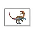 Picture of Colourful velociraptor  _GroupedProduct_Rectangle_Landscape_Mini_ _GroupedProduct_Rectangle_Landscape_Framed_Matted_