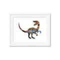 Picture of Colourful velociraptor  _GroupedProduct_Rectangle_Landscape_Mini_ _GroupedProduct_Rectangle_Landscape_Framed_Matted_