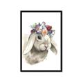 Picture of Sweet Floral Bunny _GroupedProduct_Rectangle_Portrait_Framed_Matted_