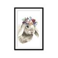 Picture of Sweet Floral Bunny _GroupedProduct_Rectangle_Portrait_Framed_Matted_