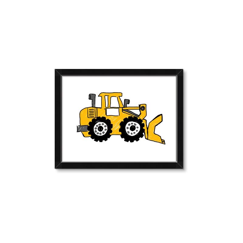 Picture of Yellow Dozer _GroupedProduct_Rectangle_Landscape_Framed_Matted_
