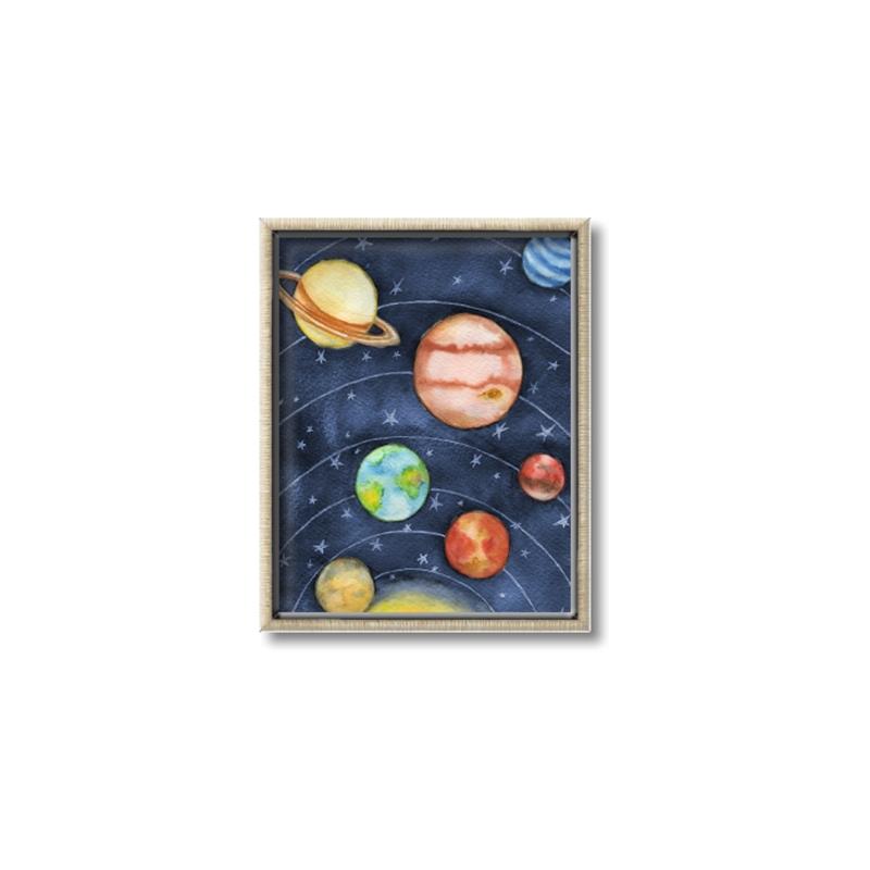 Picture of Watercolour Solar System I _GroupedProduct_Rectangle_Portrait_Mini_ _GroupedProduct_Rectangle_Portrait_Canvas_Framed_