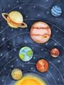 Picture of Watercolour Solar System I _GroupedProduct_Rectangle_Portrait_Mini_ _GroupedProduct_Rectangle_Portrait_Unframed_Print_Only_