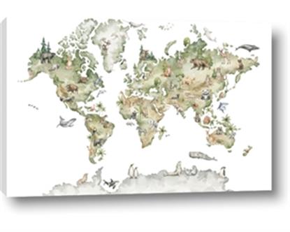 Picture of World Map with Animals CC