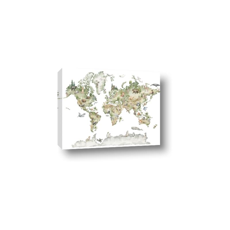 Picture of World Map with Animals CC _GroupedProduct_Rectangle_Landscape_Mini_ _GroupedProduct_Rectangle_Landscape_Canvas_