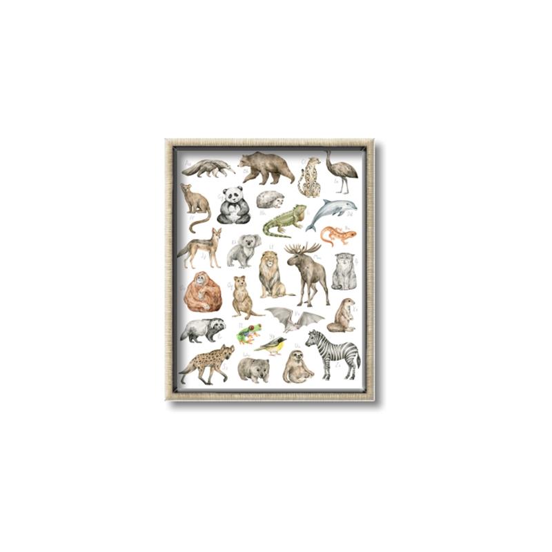 Picture of Cute Wild Animals I _GroupedProduct_Rectangle_Portrait_Mini_ _GroupedProduct_Rectangle_Portrait_Canvas_Framed_