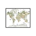 Picture of World Map with Animals CC _GroupedProduct_Rectangle_Landscape_Mini_ _GroupedProduct_Rectangle_Landscape_Canvas_Framed_
