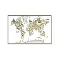 Picture of World Map with Animals CC _GroupedProduct_Rectangle_Landscape_Mini_ _GroupedProduct_Rectangle_Landscape_Canvas_Framed_