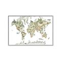 Picture of World Map with Animals CC _GroupedProduct_Rectangle_Landscape_Mini_ _GroupedProduct_Rectangle_Landscape_Canvas_Framed_