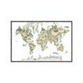 Picture of World Map with Animals CC _GroupedProduct_Rectangle_Landscape_Mini_ _GroupedProduct_Rectangle_Landscape_Canvas_Framed_