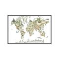 Picture of World Map with Animals CC _GroupedProduct_Rectangle_Landscape_Mini_ _GroupedProduct_Rectangle_Landscape_Canvas_Framed_