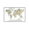 Picture of World Map with Animals CC _GroupedProduct_Rectangle_Landscape_Mini_ _GroupedProduct_Rectangle_Landscape_Canvas_Framed_