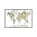 Picture of World Map with Animals CC _GroupedProduct_Rectangle_Landscape_Mini_ _GroupedProduct_Rectangle_Landscape_Canvas_Framed_