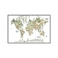Picture of World Map with Animals CC _GroupedProduct_Rectangle_Landscape_Mini_ _GroupedProduct_Rectangle_Landscape_Canvas_Framed_