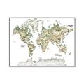 Picture of World Map with Animals CC _GroupedProduct_Rectangle_Landscape_Mini_ _GroupedProduct_Rectangle_Landscape_Canvas_Framed_