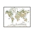 Picture of World Map with Animals CC _GroupedProduct_Rectangle_Landscape_Mini_ _GroupedProduct_Rectangle_Landscape_Canvas_Framed_