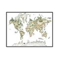 Picture of World Map with Animals CC _GroupedProduct_Rectangle_Landscape_Mini_ _GroupedProduct_Rectangle_Landscape_Canvas_Framed_