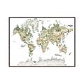Picture of World Map with Animals CC _GroupedProduct_Rectangle_Landscape_Mini_ _GroupedProduct_Rectangle_Landscape_Canvas_Framed_