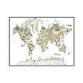 Picture of World Map with Animals CC _GroupedProduct_Rectangle_Landscape_Mini_ _GroupedProduct_Rectangle_Landscape_Canvas_Framed_