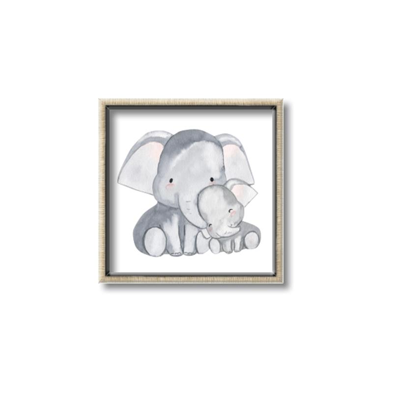 Picture of Mother and baby elephant _GroupedProduct_Square_Mini_ _GroupedProduct_Square_Canvas_Framed_