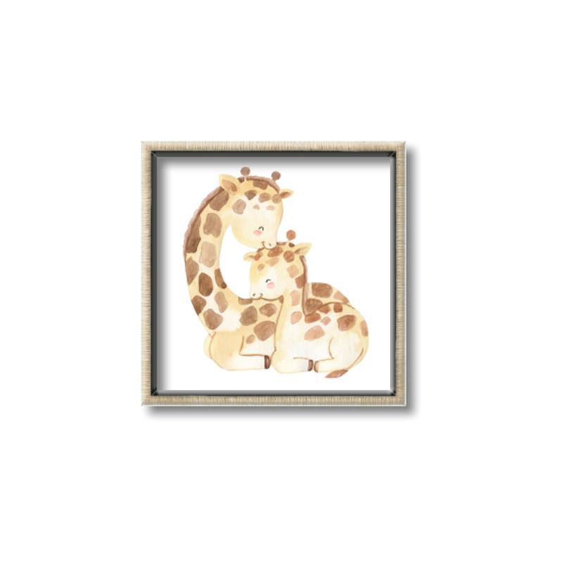 Picture of Mother and baby Giraffe _GroupedProduct_Square_Mini_ _GroupedProduct_Square_Canvas_Framed_