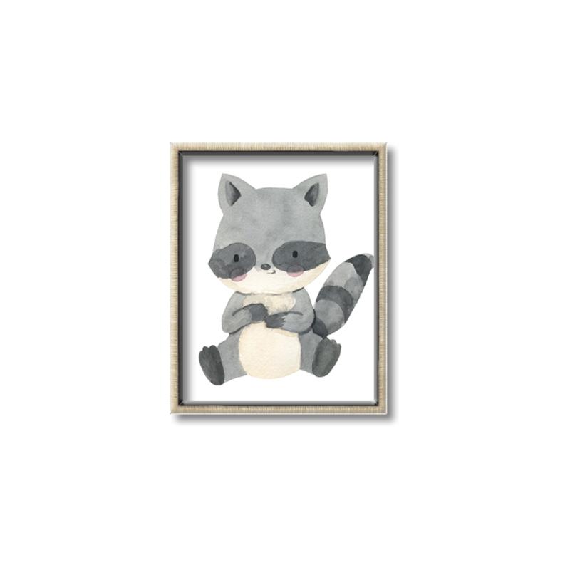 Picture of Woodland animals Raccoon _GroupedProduct_Rectangle_Portrait_Mini_ _GroupedProduct_Rectangle_Portrait_Canvas_Framed_